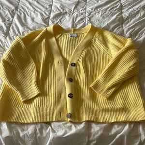 Old Navy Plus Light Yellow Knit Cardigan